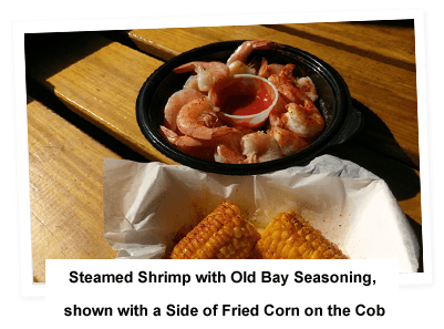 Steamed shrimp with Old Bay Seasoning